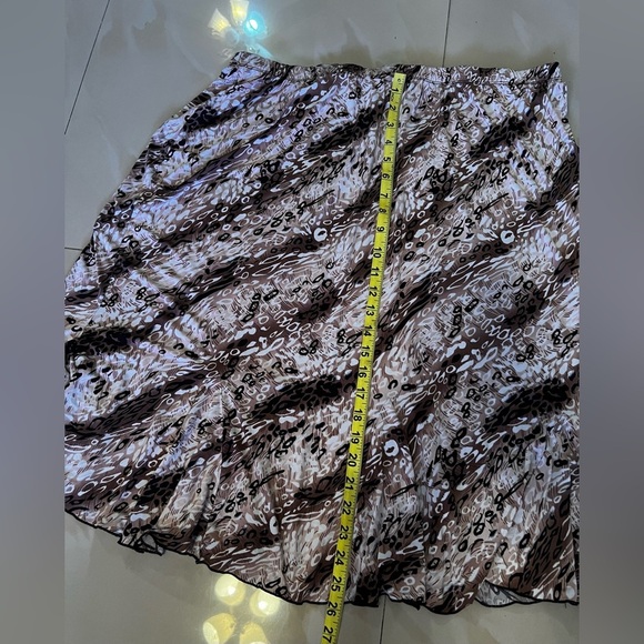 Jaclyn Smith Skirt Womens 2X Plus Brown Black Flare Lined Animal Print Side - Picture 9 of 15